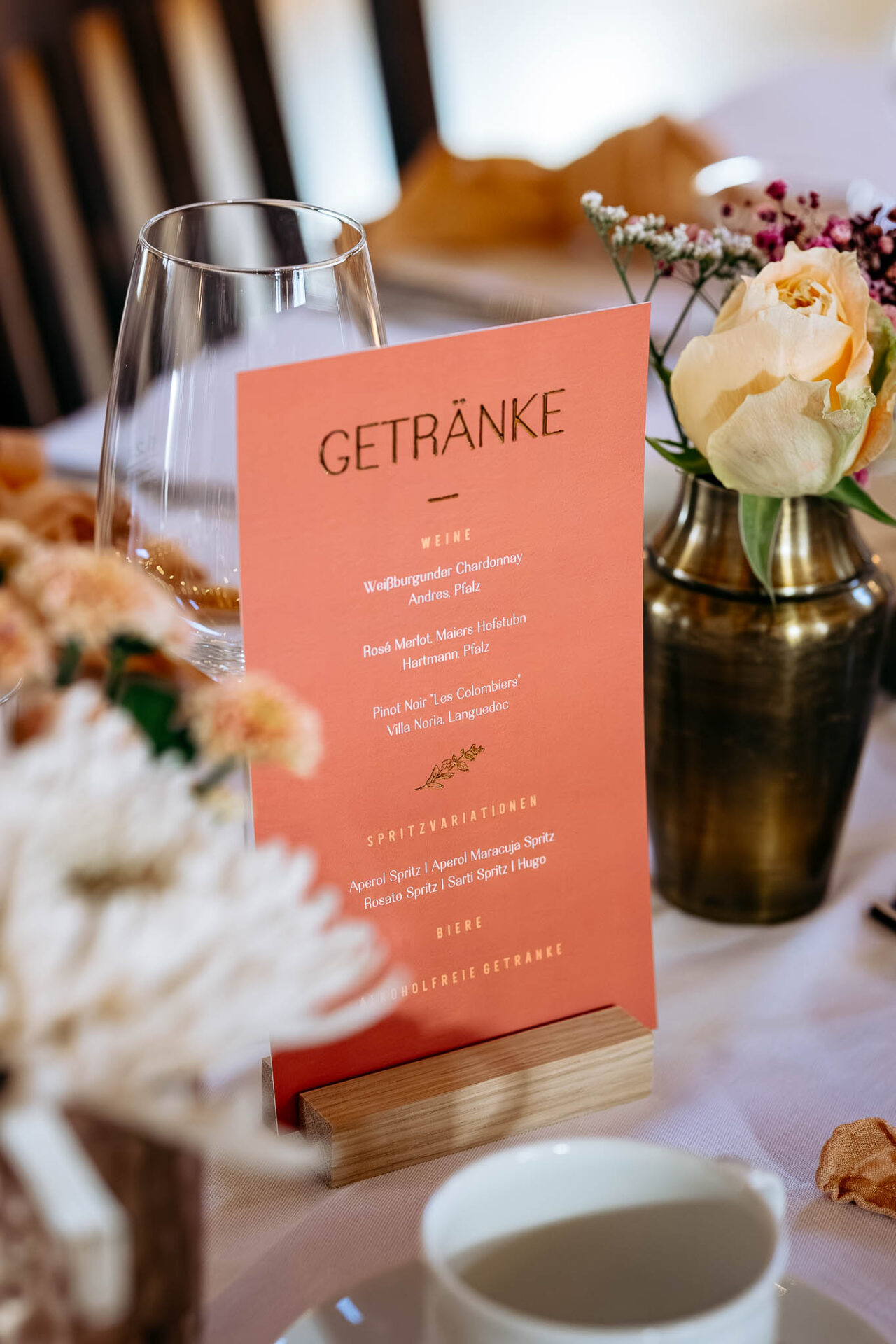 Detailaufnahme der Tischdeko in Maiers Hofstubn