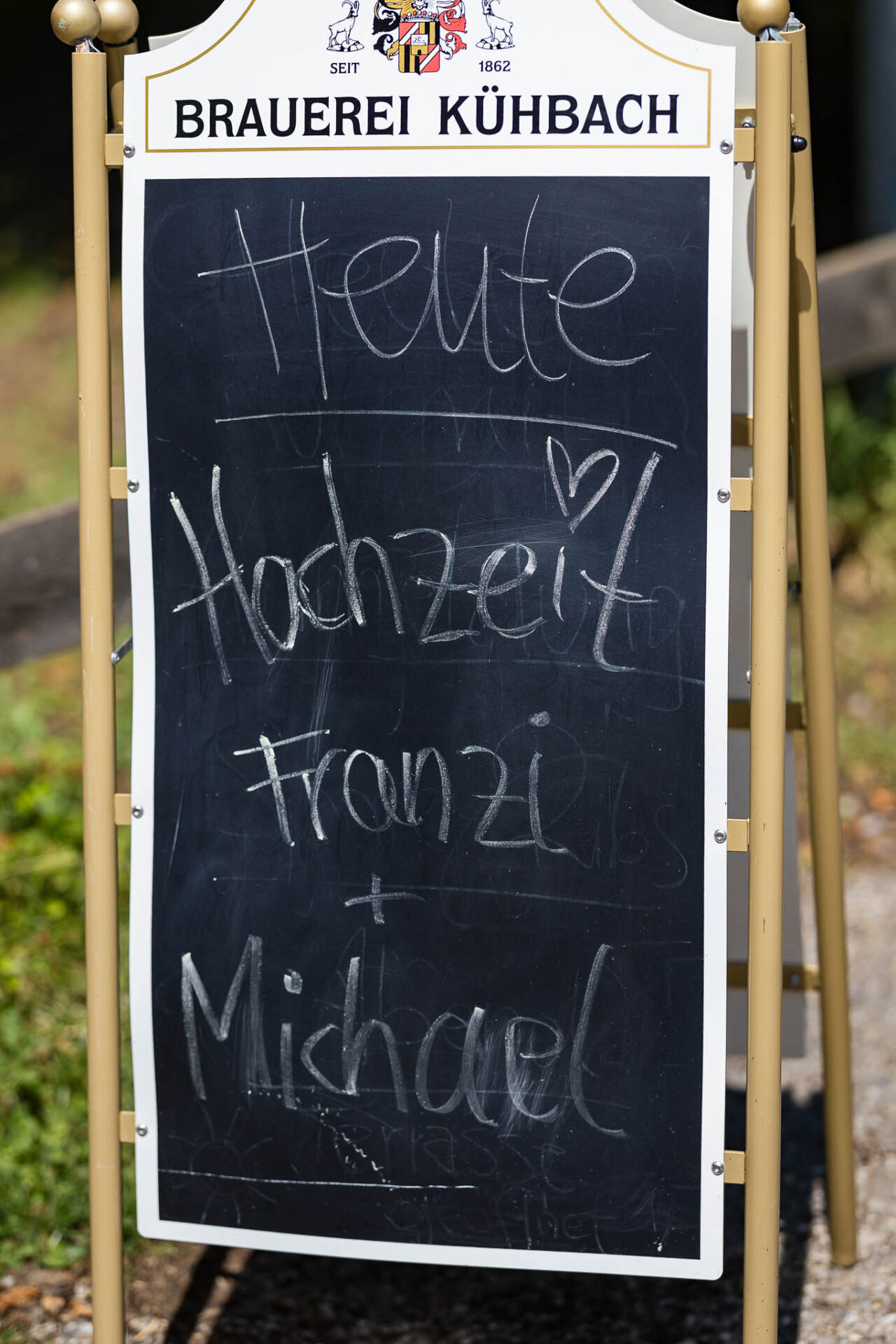 Willkommensschild zur Hochzeit von Franzi & Michael in Pfaffenhofen